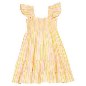NEW BISBY kids' twirl dress in buttercup seersucker